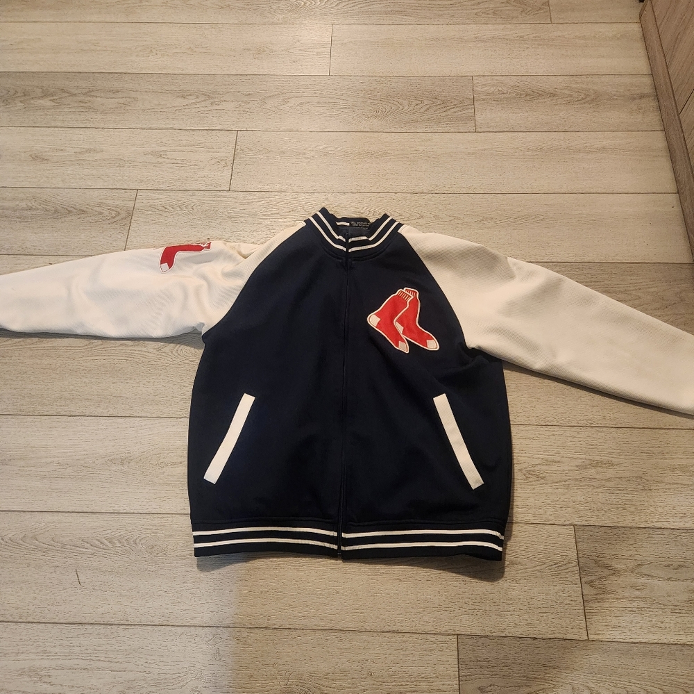 Men's Navy and White Varsity Jacket